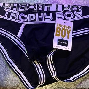 Mens Andrew Christian Trophy Boy Brief Black XL